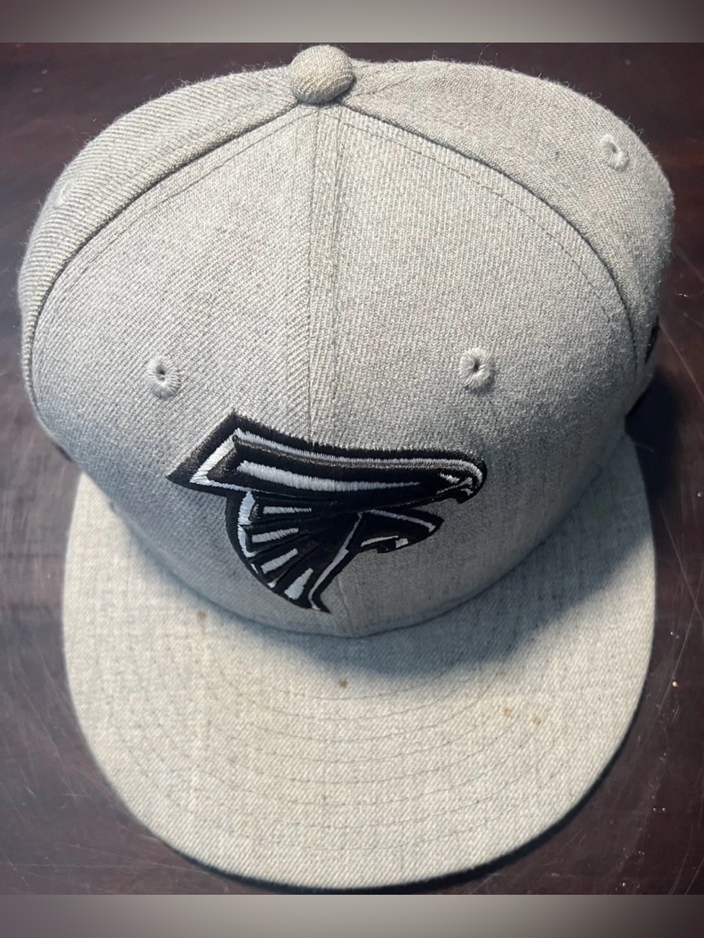 Gray Snapback Hat with Black/White Logo falcons